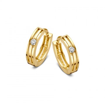 Oorringen geelgoud zirkonia 24535 nl g