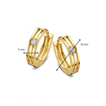 Oorringen geelgoud zirkonia 27825 nl g