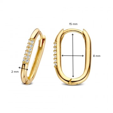 Oorringen geelgoud zirkonia 31118 nl g
