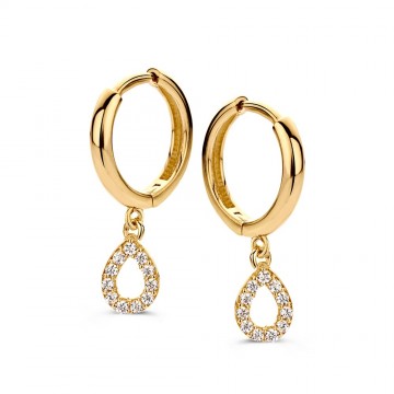 Oorringen geelgoud zirkonia 31338 nl g