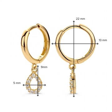 Oorringen geelgoud zirkonia 31445 nl g