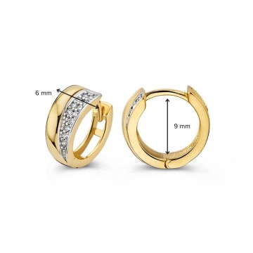 Oorringen geelgoud zirkonia 31585 nl g