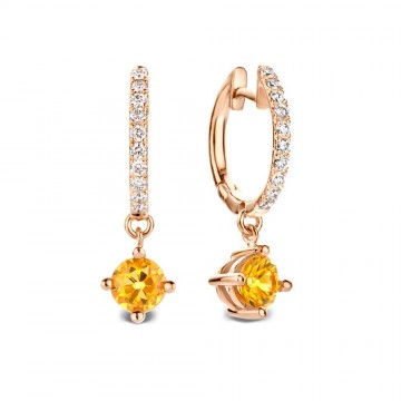 Oorringen rosegoud briljant saffier 26286 nl g