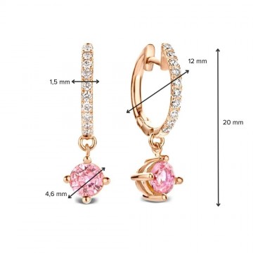Oorringen rosegoud briljant saffier 27987 nl g