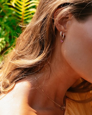 Oorringen rosegoud briljant saffier 30965 nl g