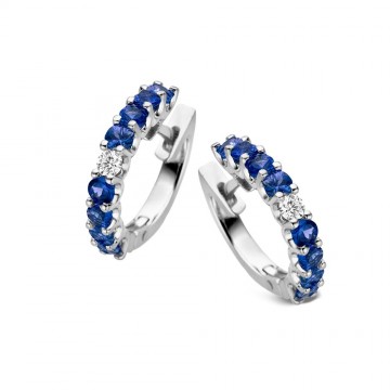 Oorringen witgoud briljant saffier 26098 nl g
