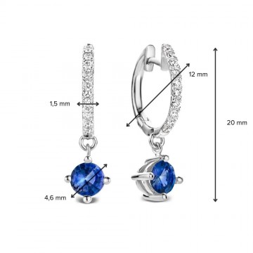 Oorringen witgoud briljant saffier 27986 nl g