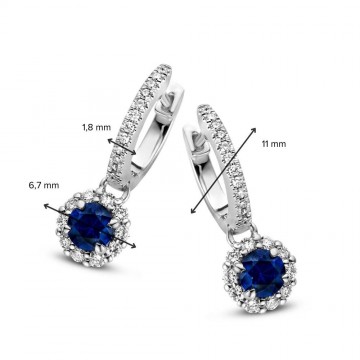 Oorringen witgoud briljant saffier 27994 nl g