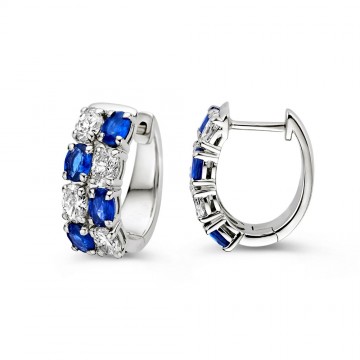 Oorringen witgoud briljant saffier 32584 nl g
