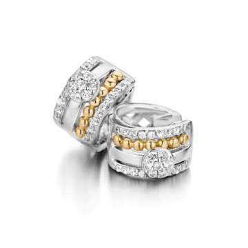 Oorringen zilver goud zirkonia 13309 nl g