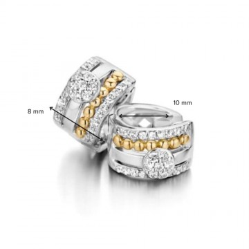Oorringen zilver goud zirkonia 31039 nl g