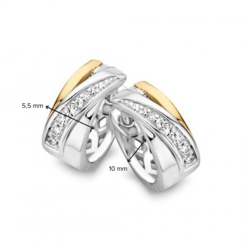 Oorringen zilver goud zirkonia 31041 nl g