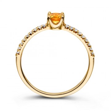Ring 18krt geelgoud briljant saffier 31397 nl g