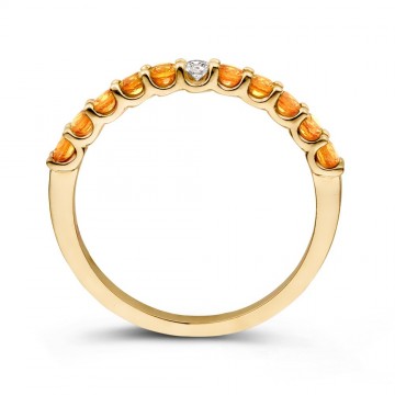 Ring 18krt geelgoud briljant saffier 31400 nl g