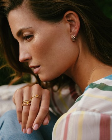 Ring 18krt geelgoud briljant saffier 32204 nl g