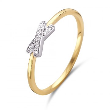 Ring bicolor briljant 0 04 crt 23604 nl g