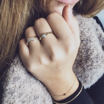 Ring bicolor briljant 0 07 crt 21219 nl g