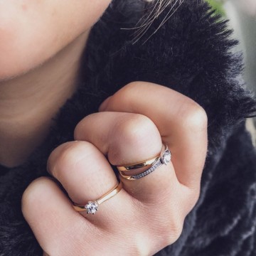 Ring bicolor briljant 0 14 crt 23119 nl g