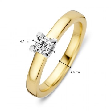 Ring bicolor briljant 0 19 crt 31174 nl g