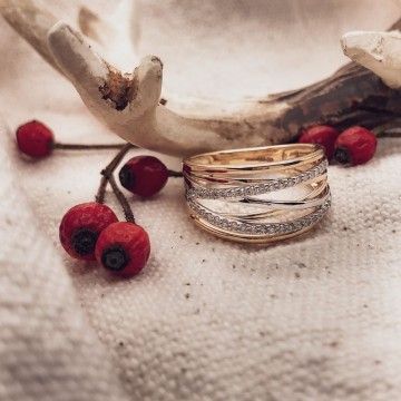 Ring bicolor briljant 0 27 crt 21749 nl g