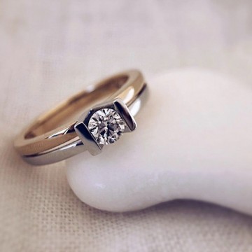 Ring bicolor briljant 0 40 crt 19849 nl g