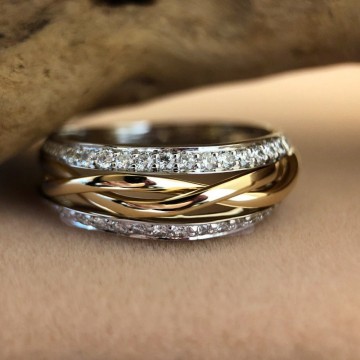 Ring bicolor briljant 0 47 crt 19664 nl g