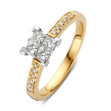 Ring bicolor briljant 0 50 crt 32953 nl g