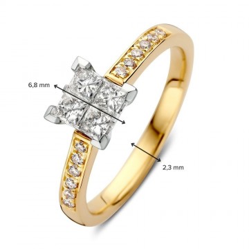 Ring bicolor briljant 0 50 crt 32972 nl g