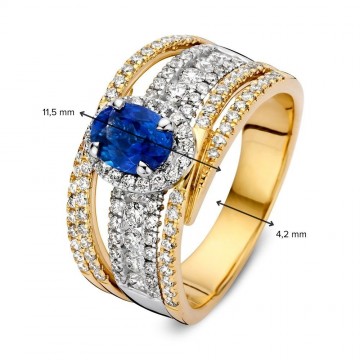 Ring bicolor briljant saffier 32695 nl g