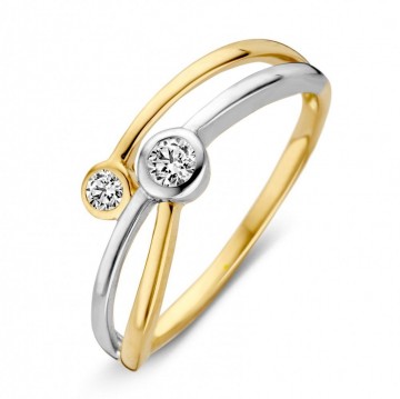 Ring bicolor zirkonia 14638 nl g