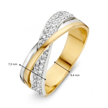 Ring bicolor zirkonia 31218 nl g