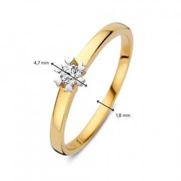 Ring geelgoud briljant 0 12 crt 32792 nl g