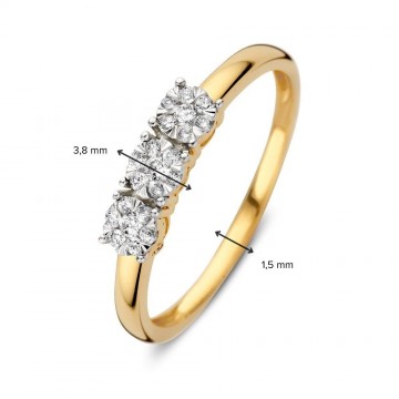 Ring geelgoud briljant 0 18 crt 32252 nl g