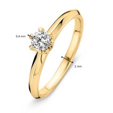 Ring geelgoud briljant 0 30 crt 31144 nl g