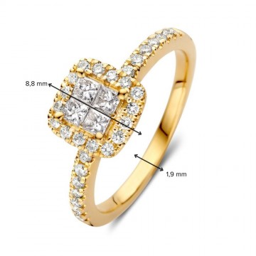 Ring geelgoud briljant 0 58 crt 32971 nl g