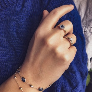 Ring geelgoud briljant saffier 23106 nl g