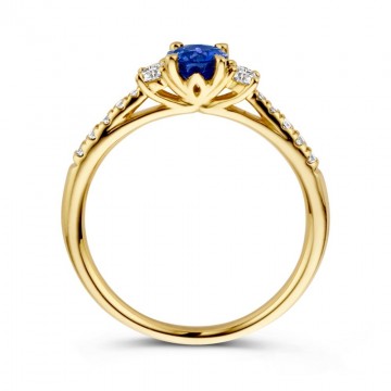 Ring geelgoud briljant saffier 24939 nl g