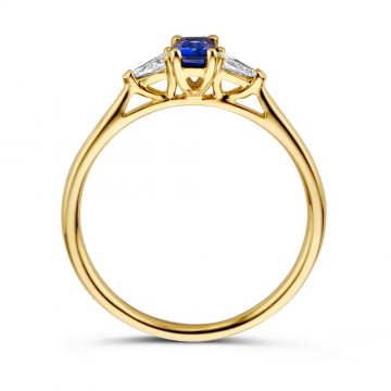 Ring geelgoud briljant saffier 24953 nl g