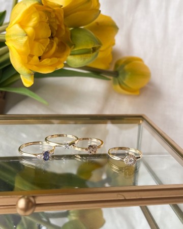 Ring geelgoud briljant saffier 32166 nl g