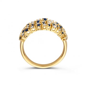 Ring geelgoud briljant saffier 32909 nl g