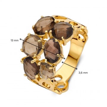 Ring geelgoud rookkwarts 32263 nl g