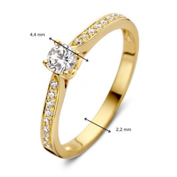 Ring geelgoud zirkonia 30422 nl g