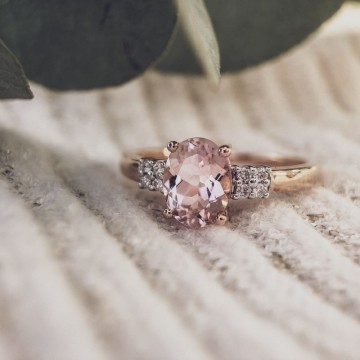 Ring rosegoud morganiet briljant 21423 nl g