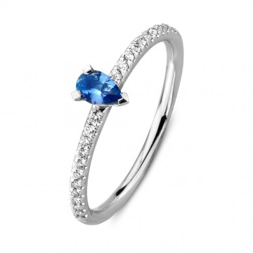 Ring witgoud briljant saffier 24298 nl g