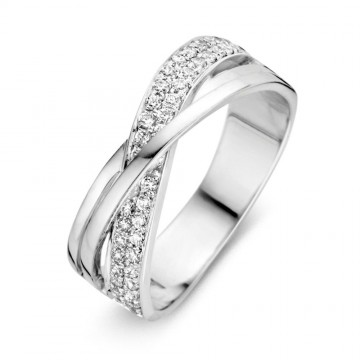Ring witgoud zirkonia 42403 1 g