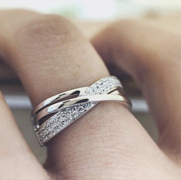 Ring witgoud zirkonia 42403 2 g