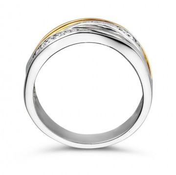 Ring zilver goud zirkonia 25827 nl g