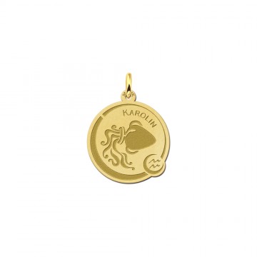 Sterrenbeeld hanger waterman met gravure van goud