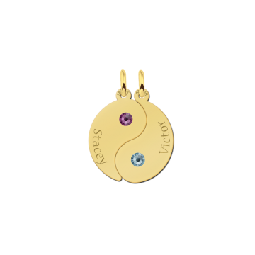 Yin yang met gouden geboortestenen